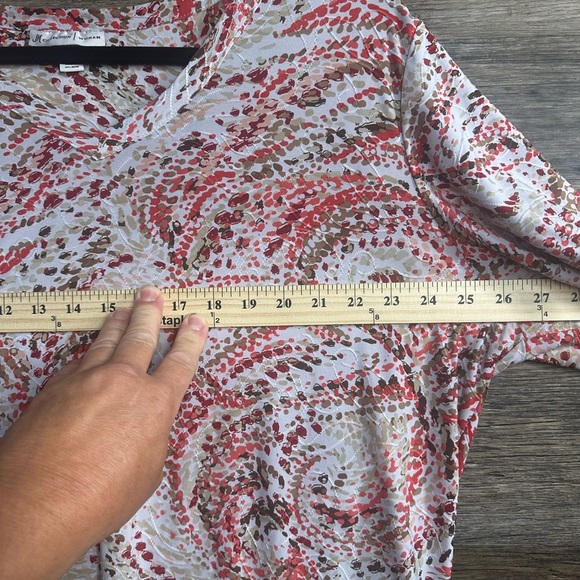 JM Collection Red Graphic Relaxed Blouse - Picture 10 of 10